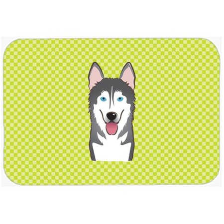 SKILLEDPOWER Checkerboard Lime Green Alaskan Malamute Mouse Pad; Hot Pad Or Trivet; 7.75 x 9.25 In. SK251286